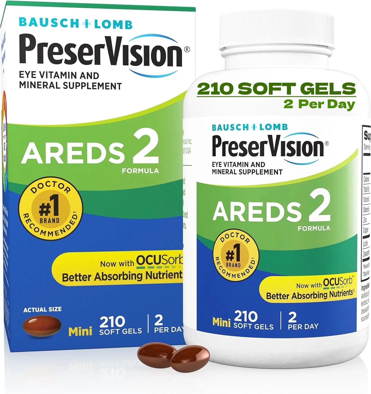 PreserVision AREDS 2 Eye Vitamin & 210 Softgels - Doctors Recommended - Clearance Sale Preservision